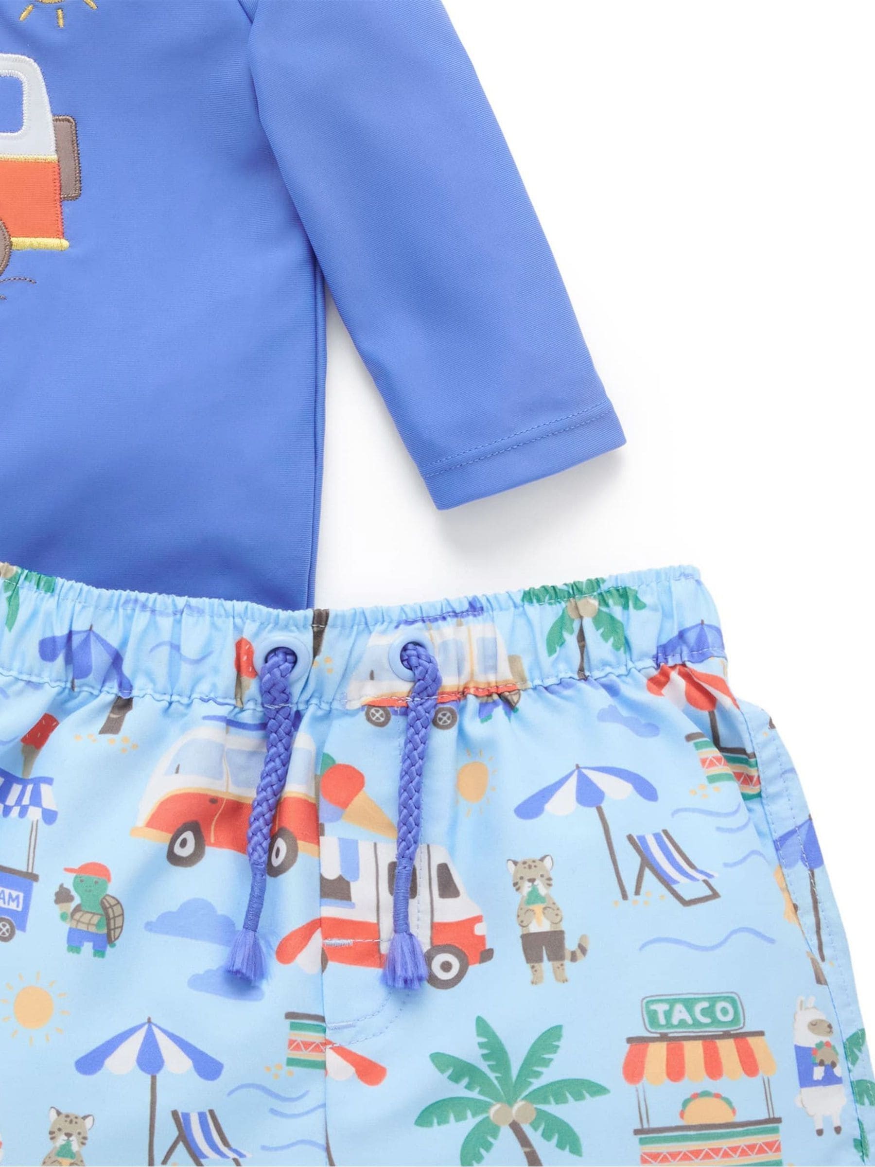 Purebaby Blue Board Short & Rashie Swim Set image 4