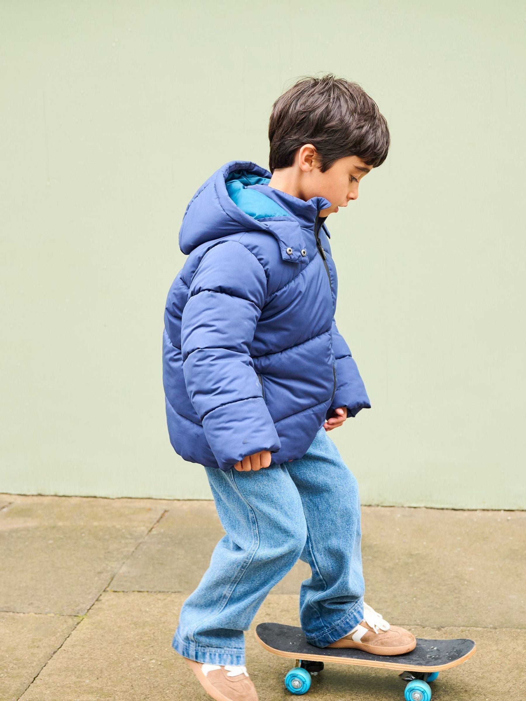 Dsiney Kidz - Angel & Rocket Blue Troy Quilted Fleece Lined Coat image 2