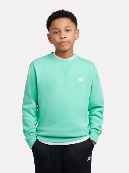 Dsiney Kidz - New Balance Green French Terry Small Logo Crew Neck Sweatshirt image 1