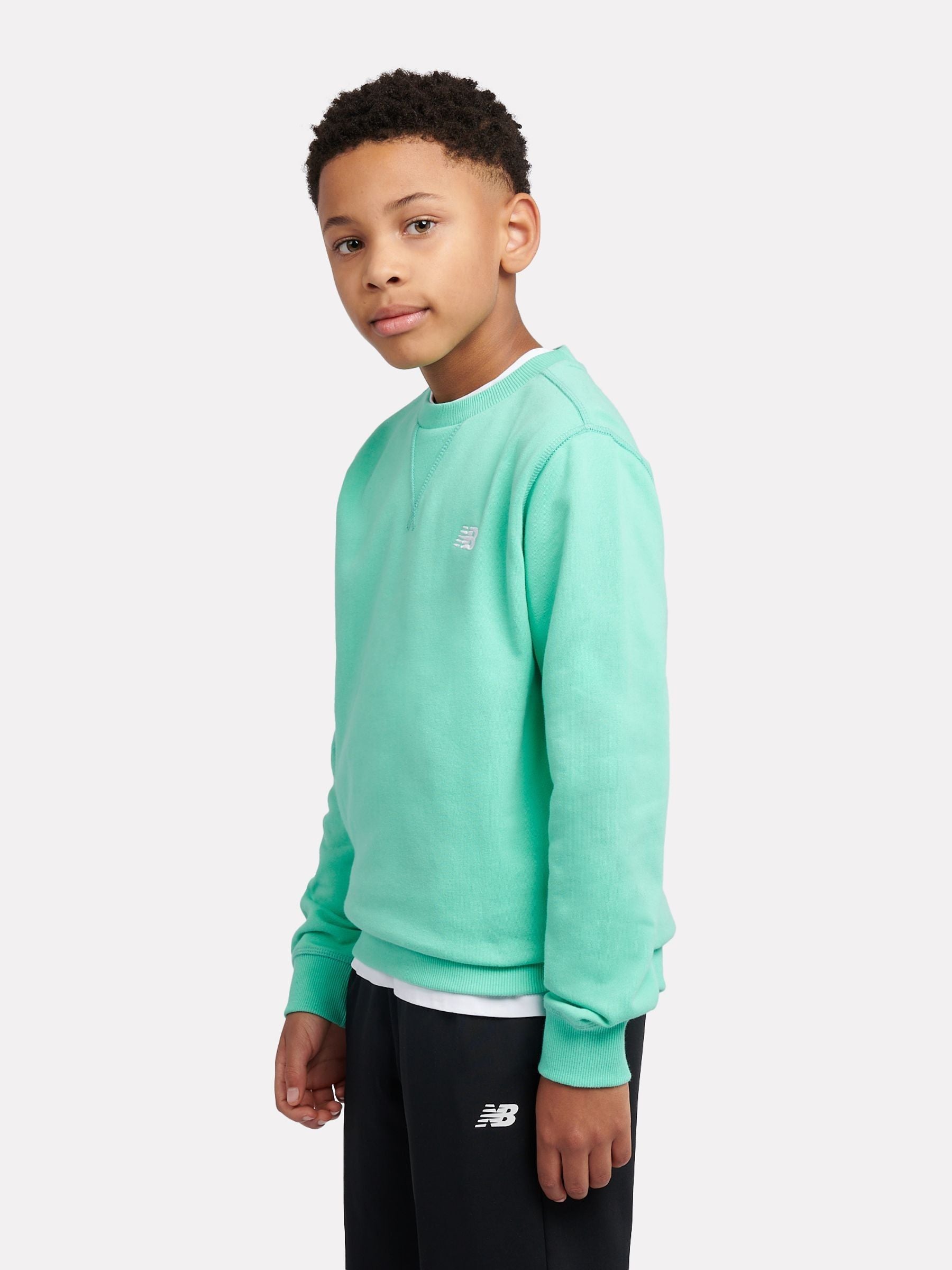 Dsiney Kidz - New Balance Green French Terry Small Logo Crew Neck Sweatshirt image 2