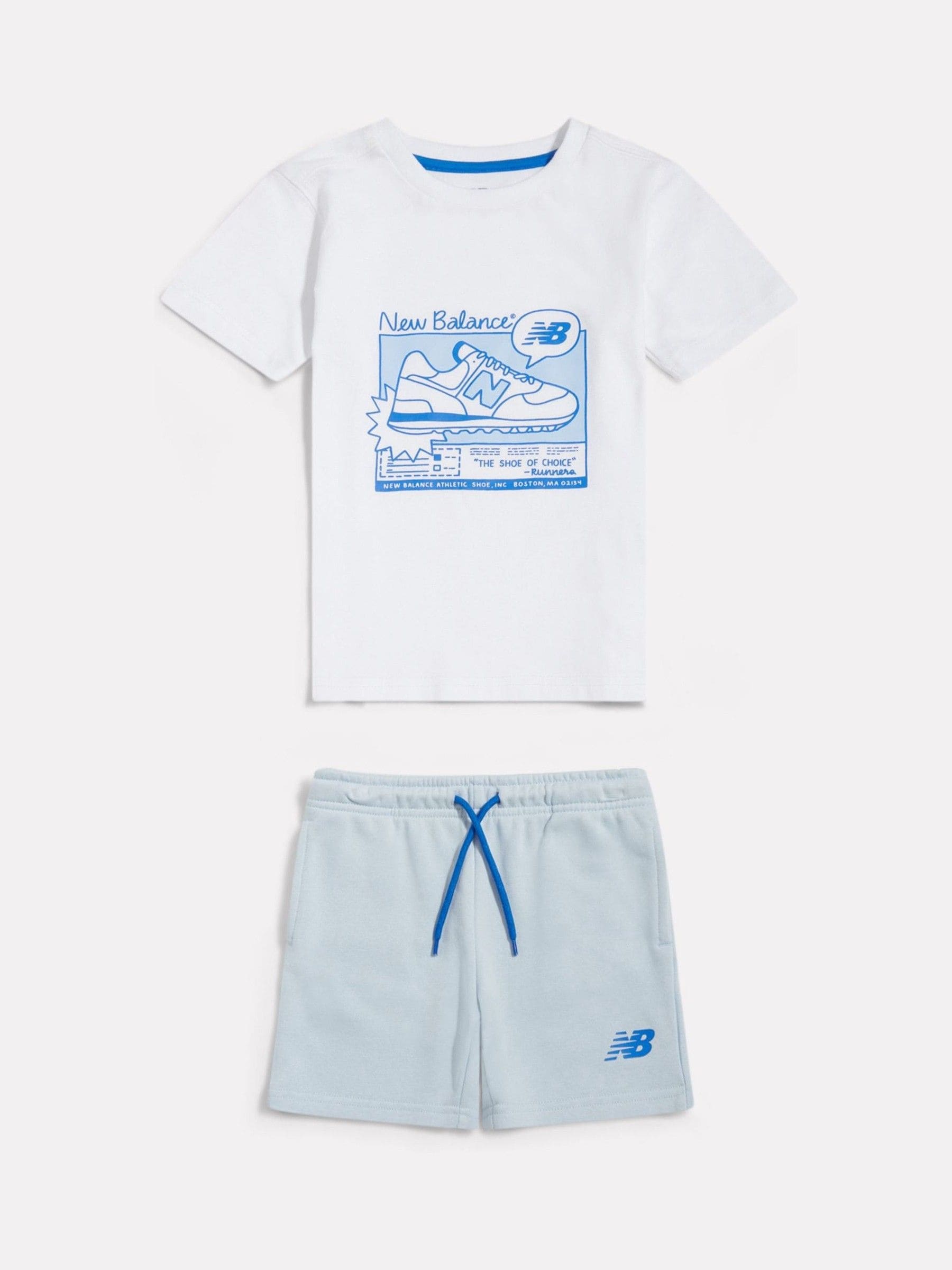 New Balance White Greatest Hits Graphic T-Shirt & Short Set image 1