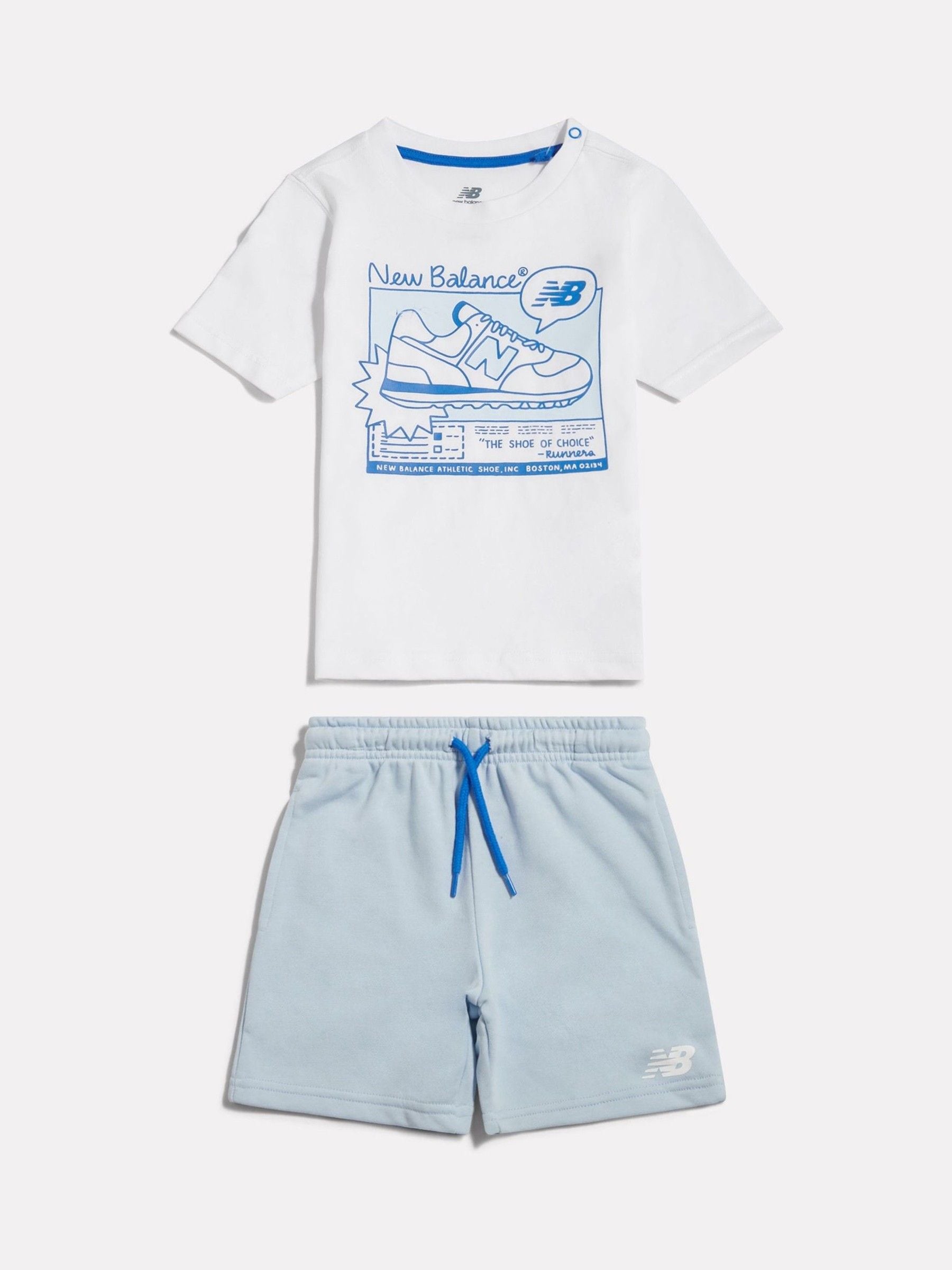 New Balance White Greatest Hits T-Shirt & Shorts Set image 1