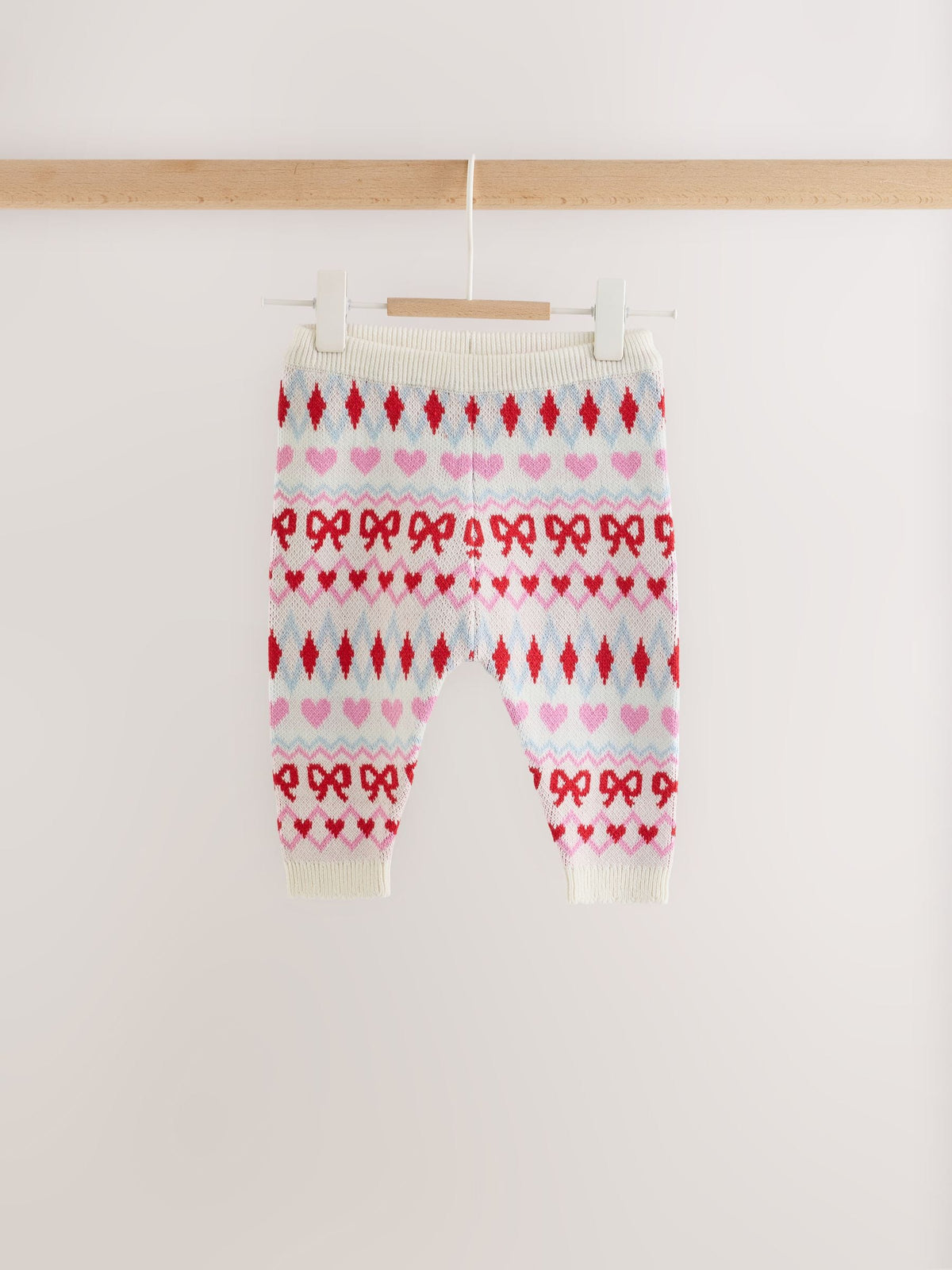 Pink and White Fairisle Knitted Cardigan and Leggings Baby Set 2 Piece (0mths-2yrs) - image 4
