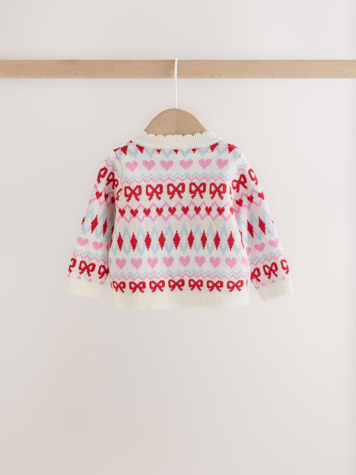 Pink and White Fairisle Knitted Cardigan and Leggings Baby Set 2 Piece (0mths-2yrs) - image 5