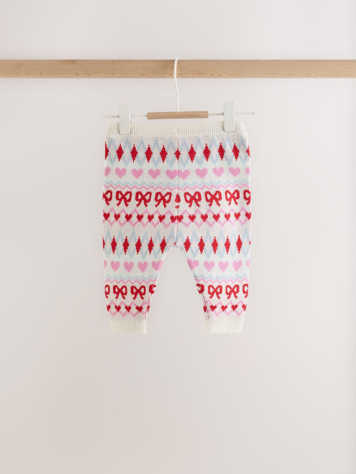 Pink and White Fairisle Knitted Cardigan and Leggings Baby Set 2 Piece (0mths-2yrs) - image 6