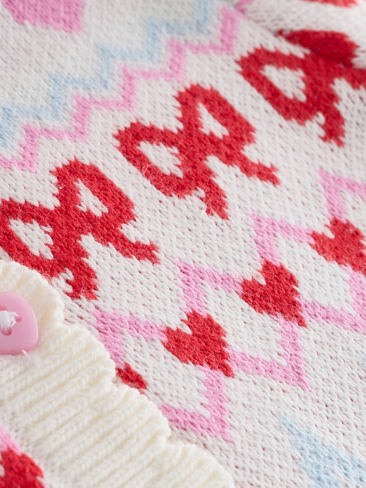 Pink and White Fairisle Knitted Cardigan and Leggings Baby Set 2 Piece (0mths-2yrs) - image 8