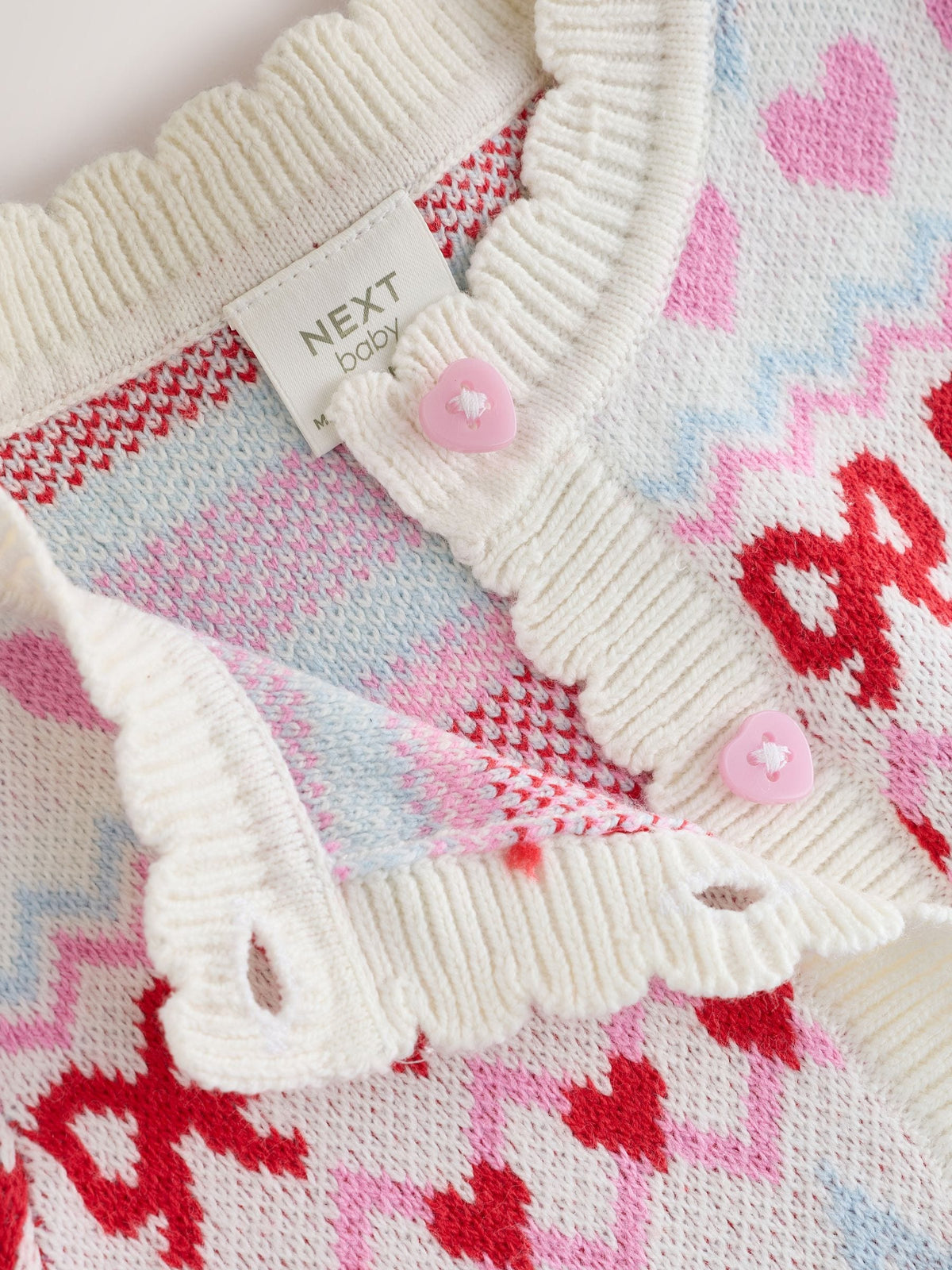 Pink and White Fairisle Knitted Cardigan and Leggings Baby Set 2 Piece (0mths-2yrs) - image 9