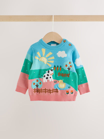 Bright Farm Character Knitted Scene Jumper and Leggings Baby Set (0mths-2yrs) - image 3