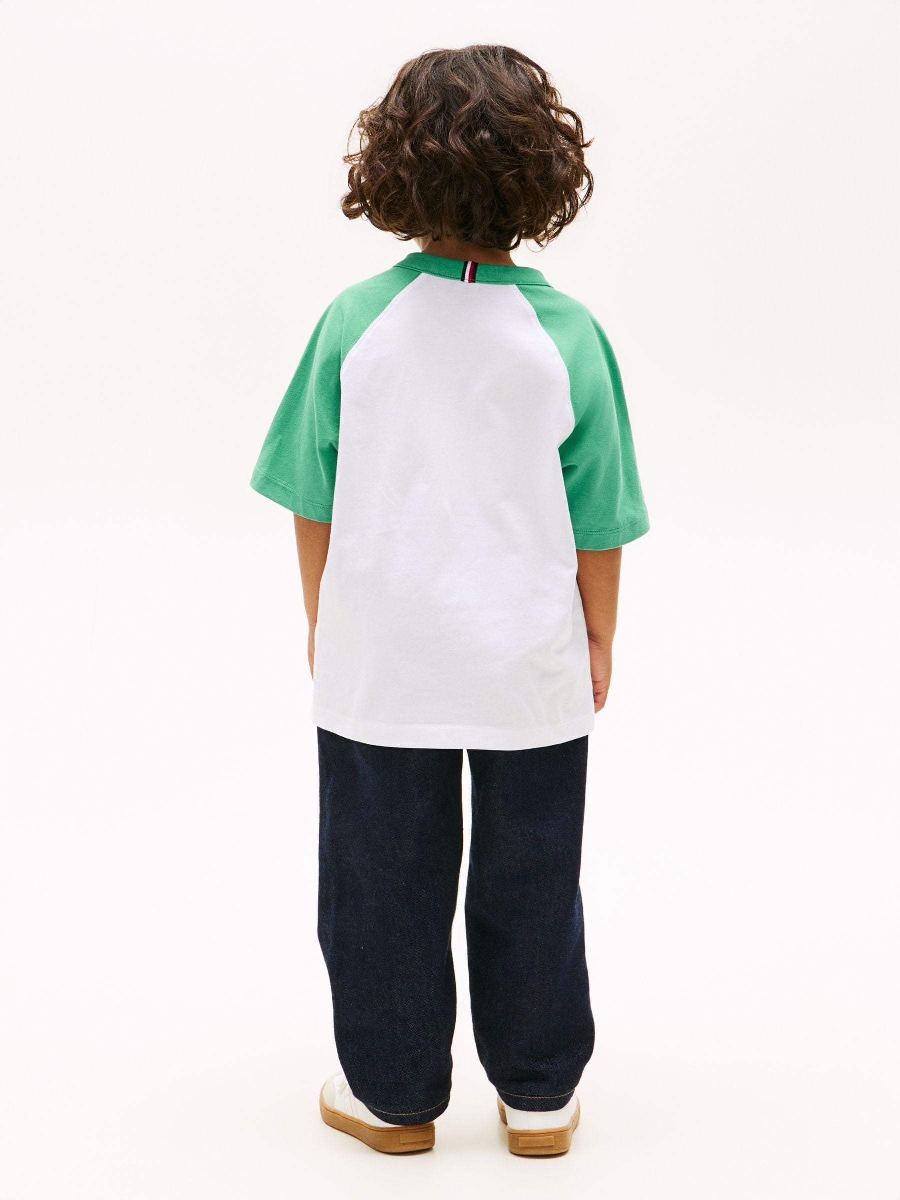 Tommy Hilfiger White Graphic Raglan Crew Neck T-Shirt image 3