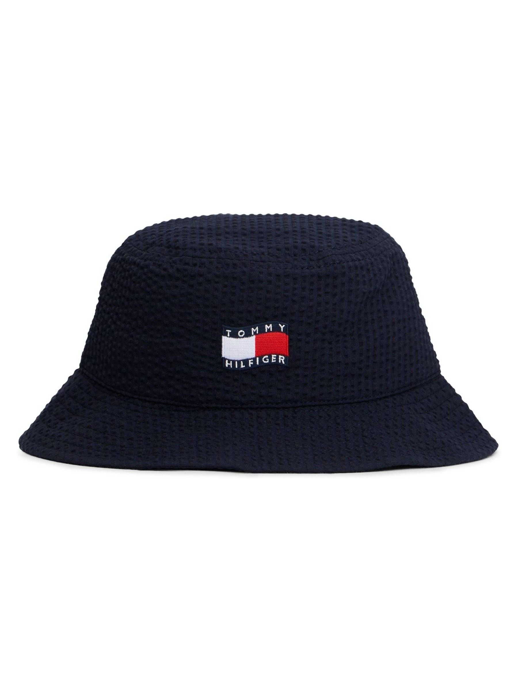 Tommy Hilfiger Blue Wavy Flag Seersucker Bucket Hat image 1