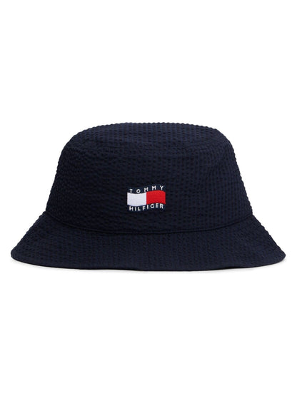 Tommy Hilfiger Blue Wavy Flag Seersucker Bucket Hat image 1