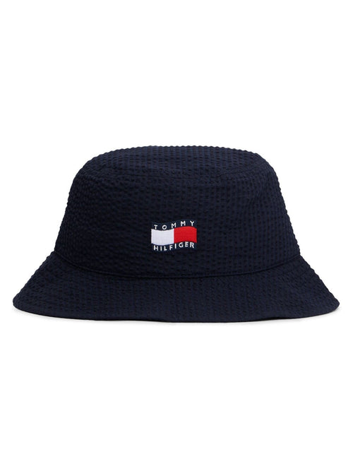 Tommy Hilfiger Blue Wavy Flag Seersucker Bucket Hat image 1