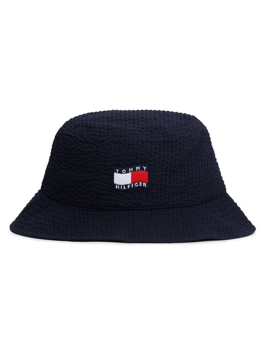 Tommy Hilfiger Blue Wavy Flag Seersucker Bucket Hat image 1