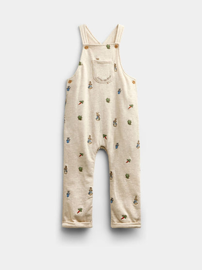 Dsiney Kidz - Jojo Maman Bébé Natural Peter Rabbit™ Embroidered Dungaree & Bodysuit Set image 2