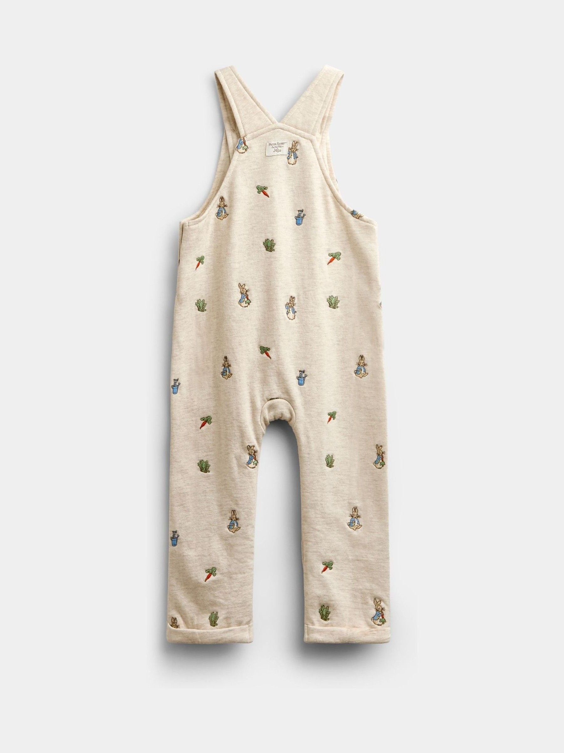 Dsiney Kidz - Jojo Maman Bébé Natural Peter Rabbit™ Embroidered Dungaree & Bodysuit Set image 3