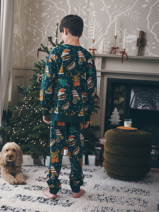 Green All Over Food Christmas Pyjamas Set (3-16yrs) - image 2