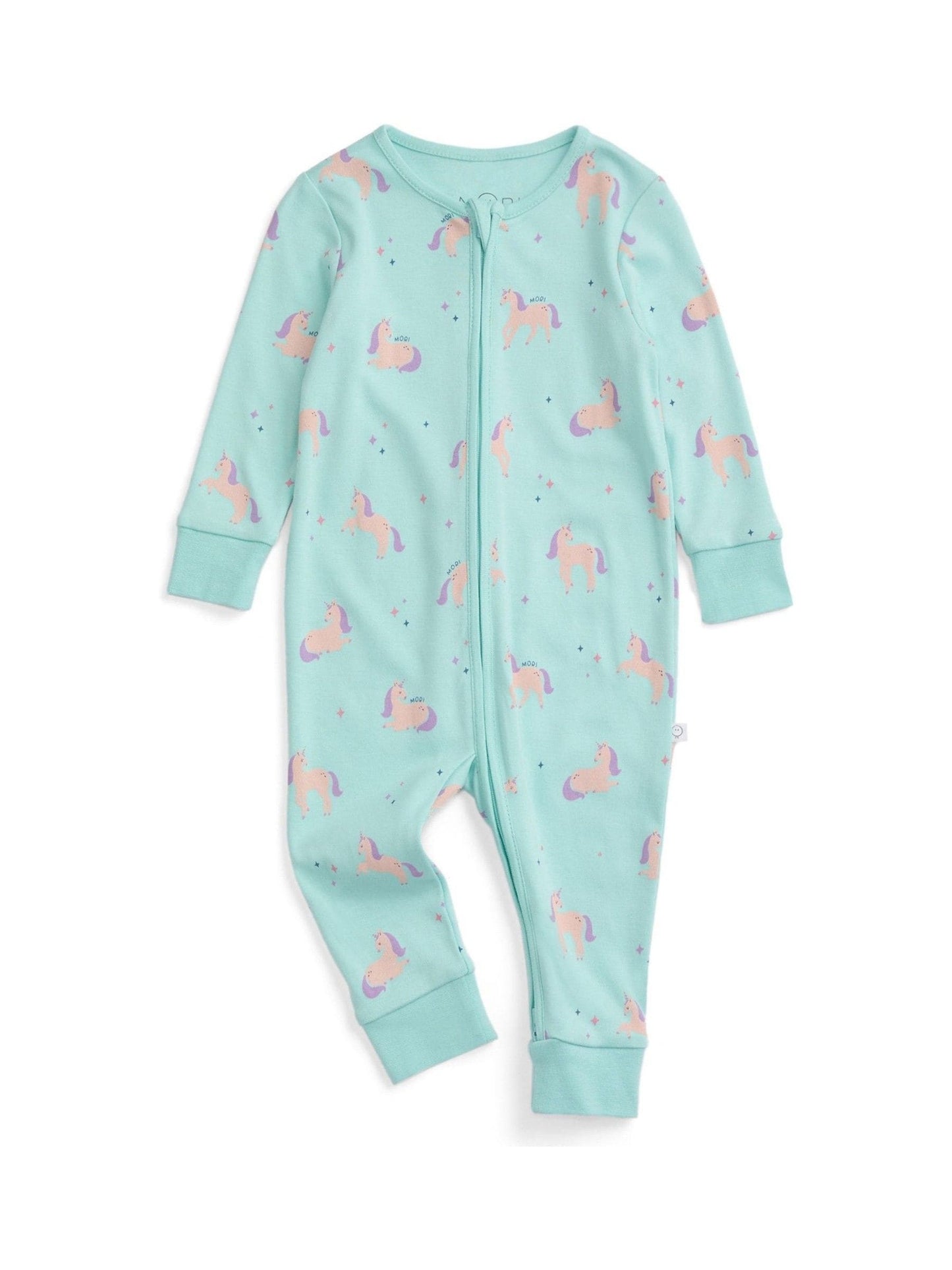 MORI Blue Unicorn Dreams Supersoft Clever Zip Sleepsuit image 3