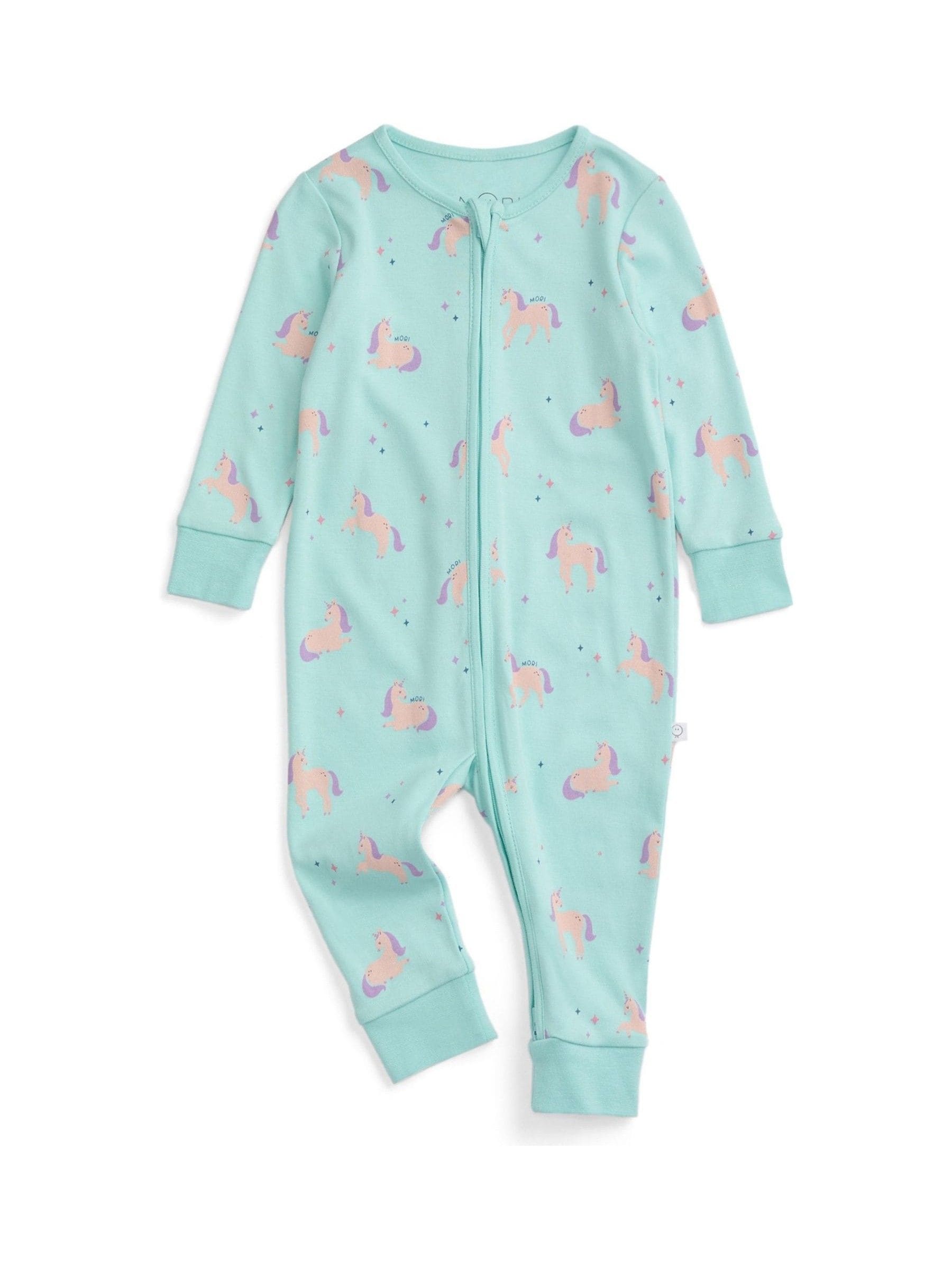 MORI Blue Unicorn Dreams Supersoft Clever Zip Sleepsuit image 3