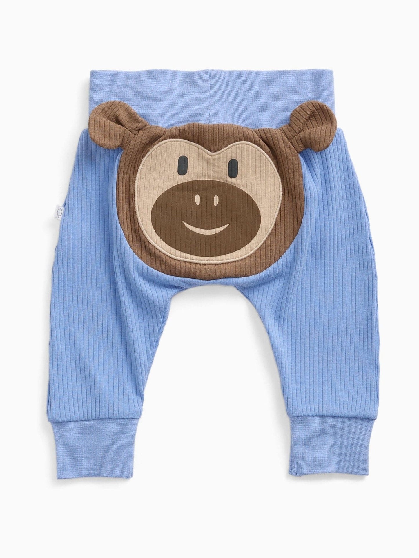 MORI Blue Ribbed Monkey Novelty Joggers image 1