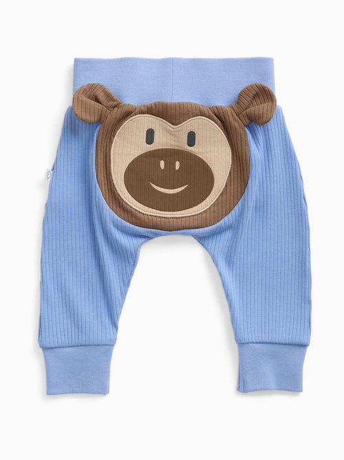 MORI Blue Ribbed Monkey Novelty Joggers image 1