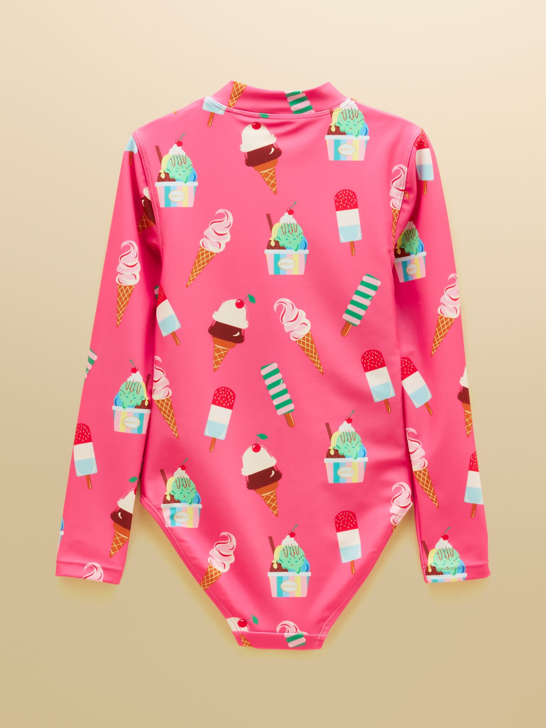 Dsiney Kidz - Joules Girls' Pink Ice Cream Long Sleeve Sunsafe Swimsuit image 2
