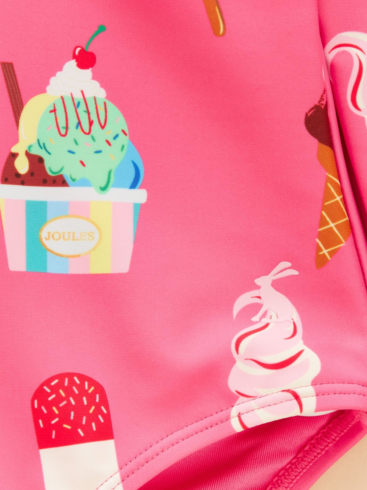 Dsiney Kidz - Joules Girls' Pink Ice Cream Long Sleeve Sunsafe Swimsuit image 4