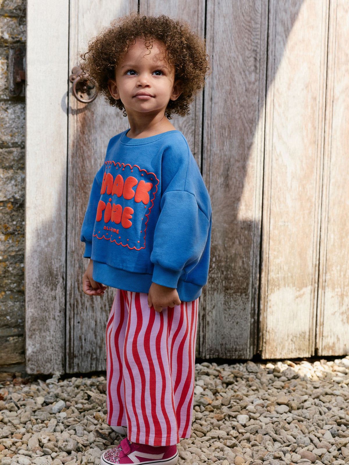 Cobalt Blue Snack Time Sweatshirt and Wide Leg Joggers Set (3mths-7yrs) - image 1
