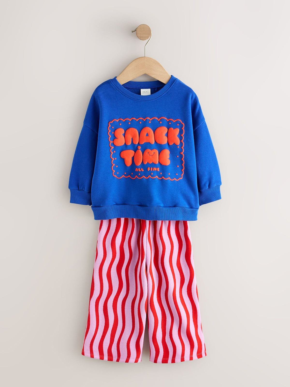 Cobalt Blue Snack Time Sweatshirt and Wide Leg Joggers Set (3mths-7yrs) - image 4