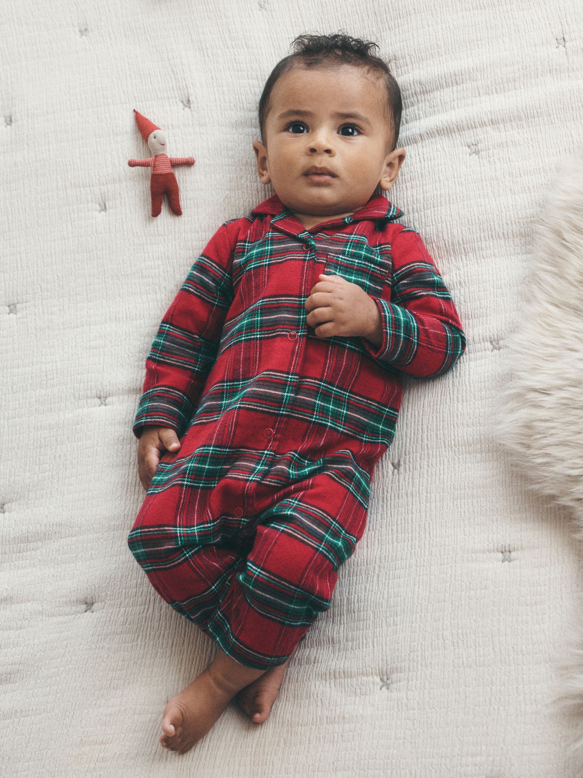 Red Check Christmas Sleepsuit (0mths-3yrs) - image 1