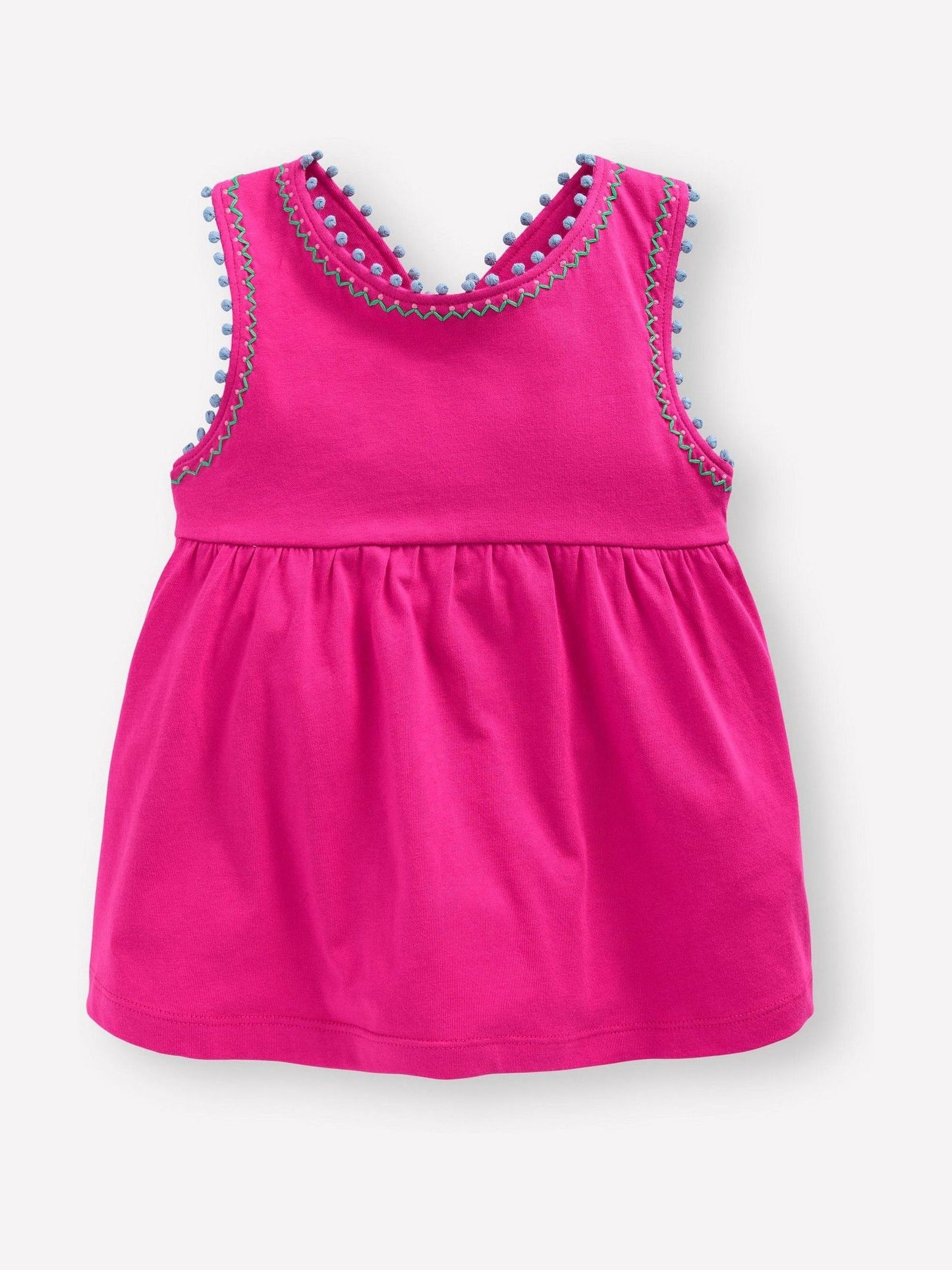 Boden Pink Cross-Back Pom Trim Top image 1