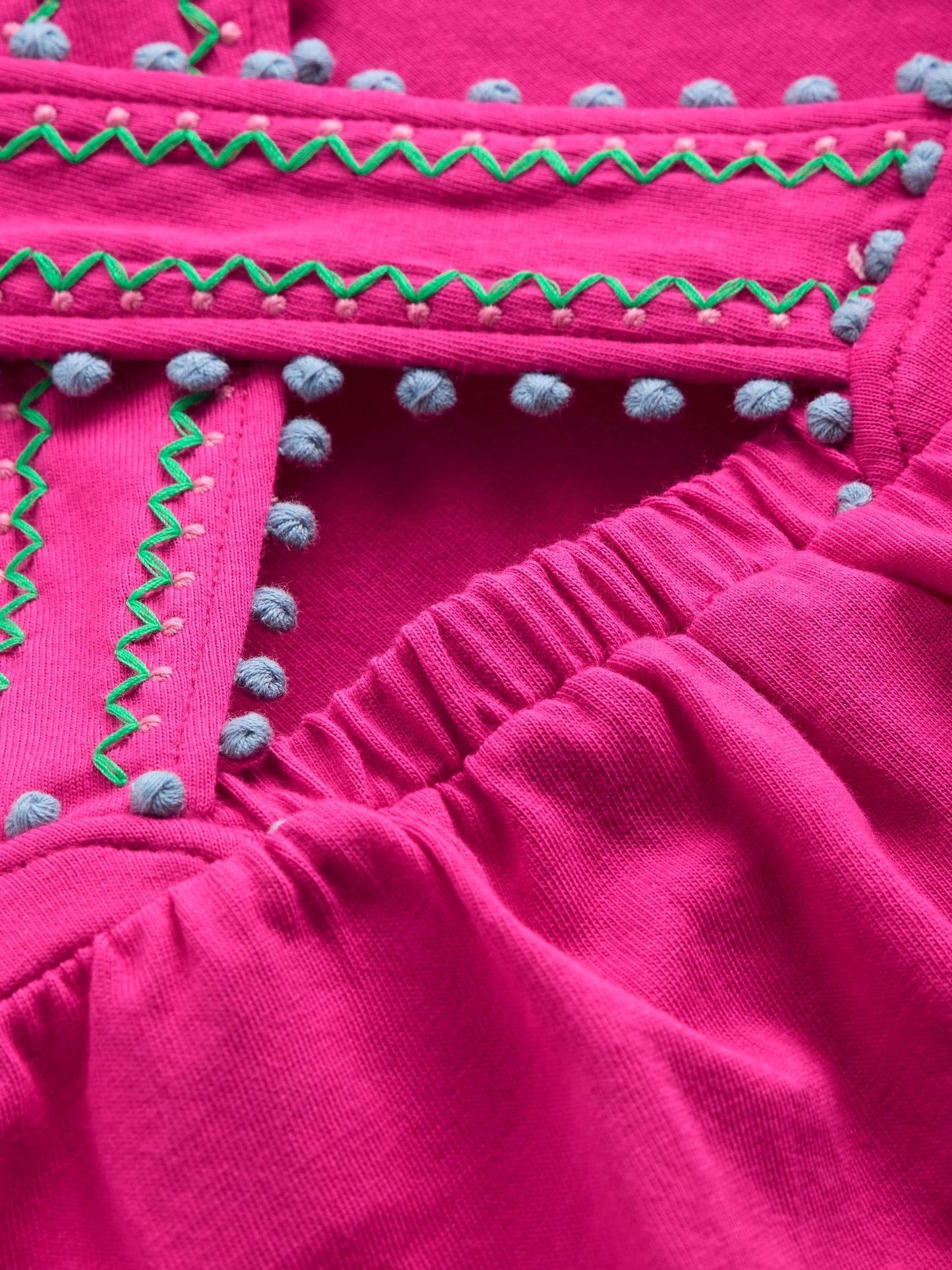Boden Pink Cross-Back Pom Trim Top image 3