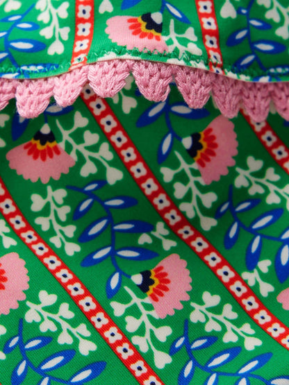 Boden Green Frill V-Neck Bikini Set image 3