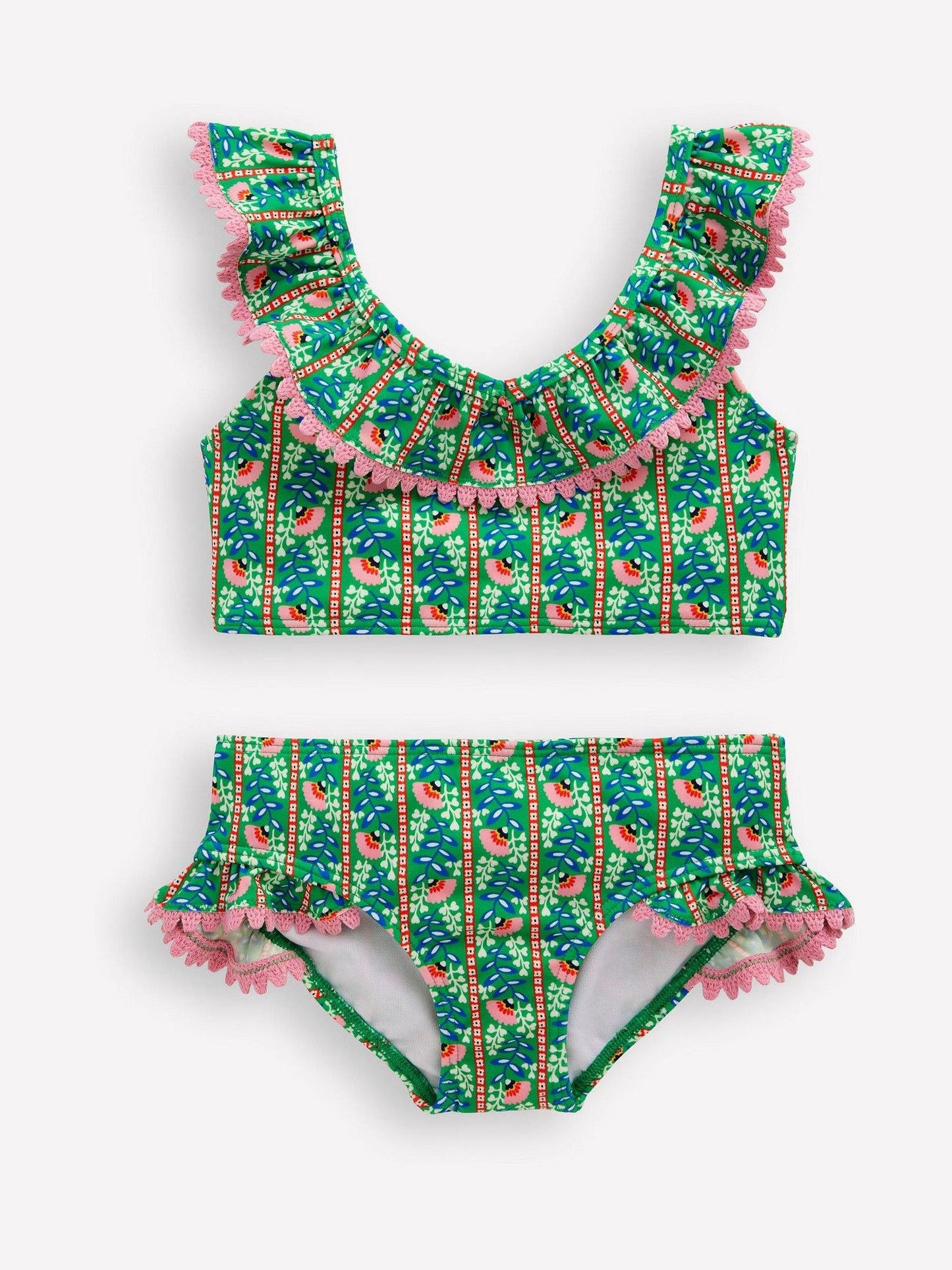 Boden Green Frill V-Neck Bikini Set image 1