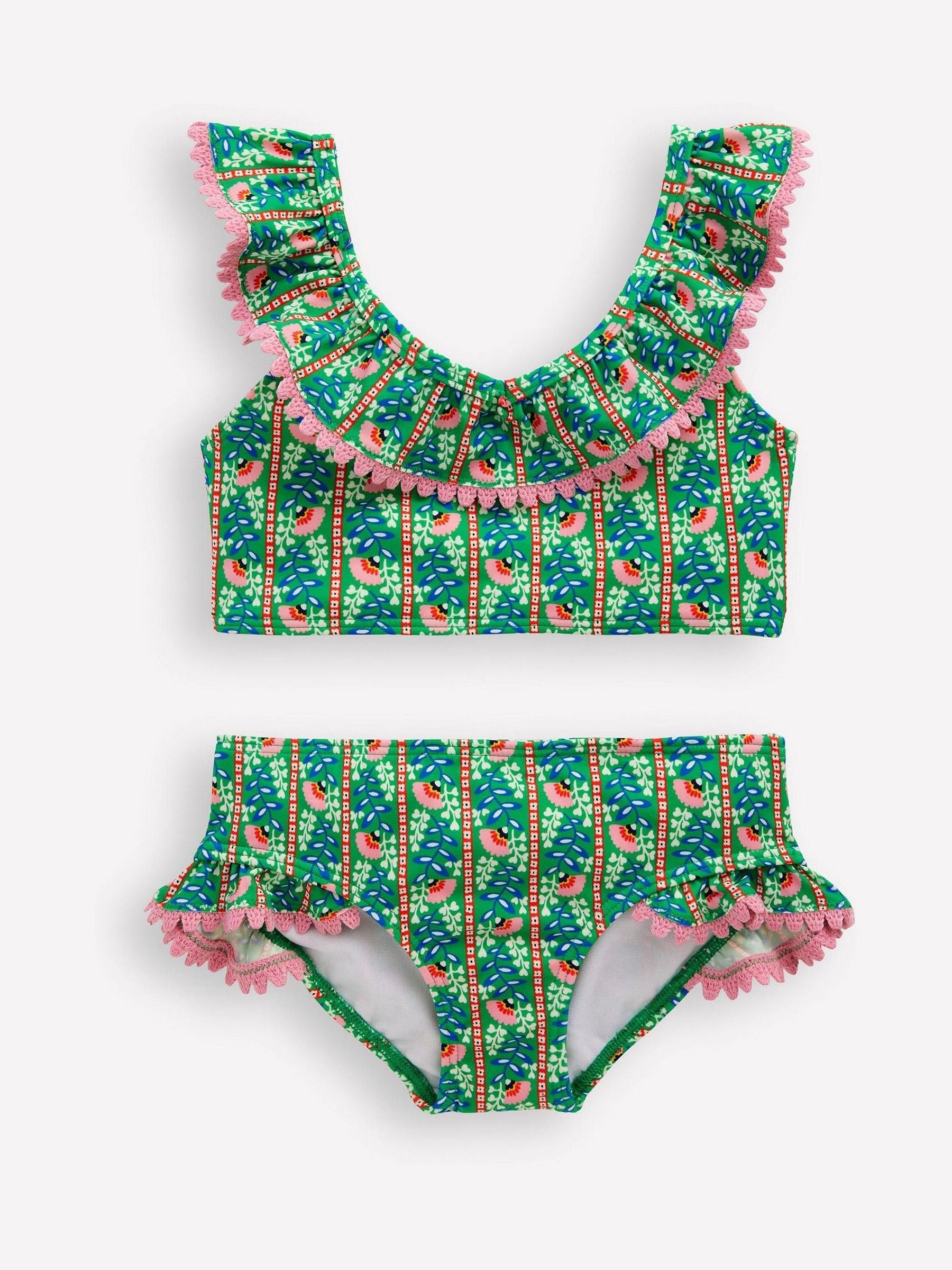 Boden Green Frill V-Neck Bikini Set image 1