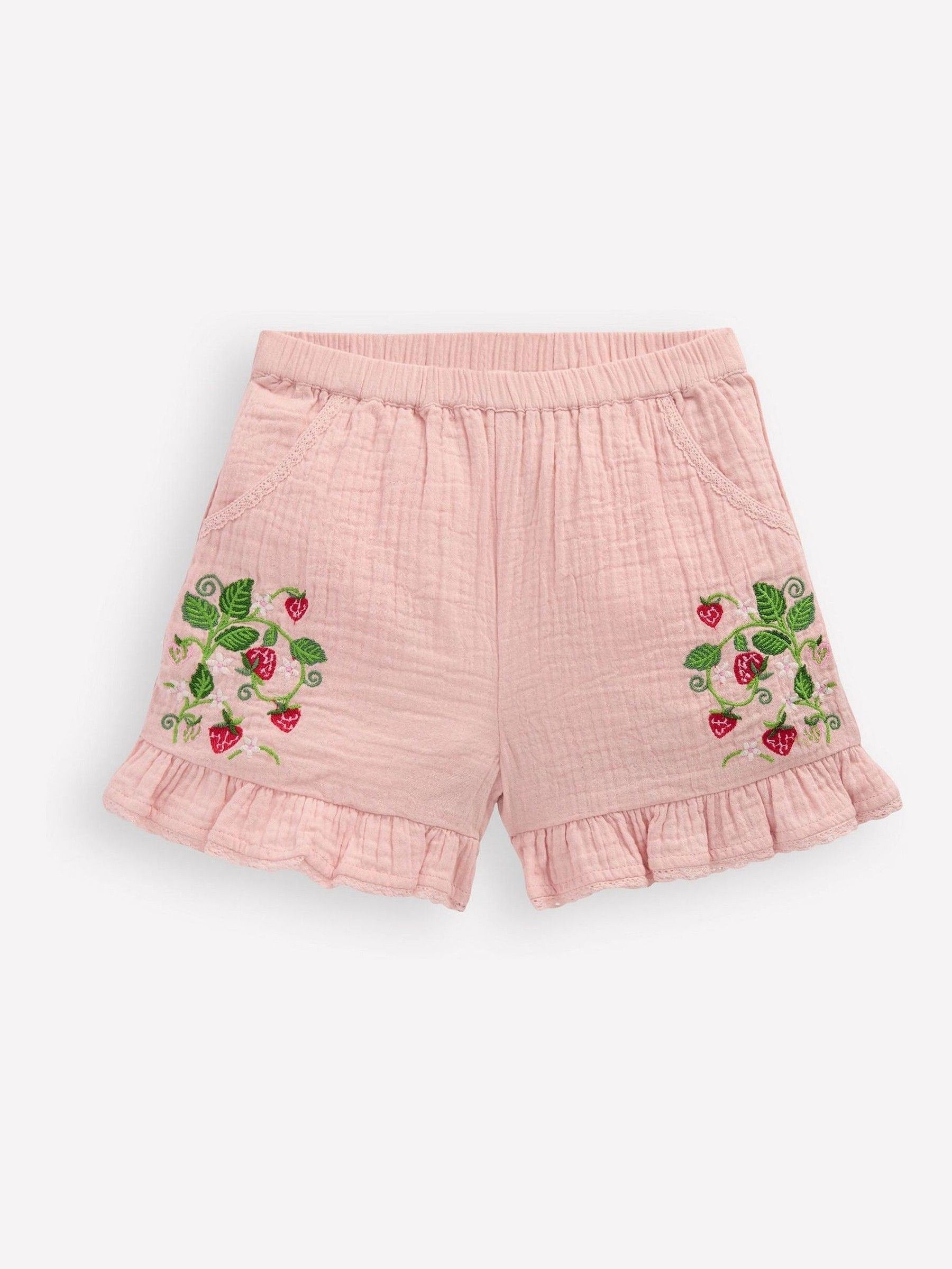 Boden Pink Frill Woven Shorts image 1