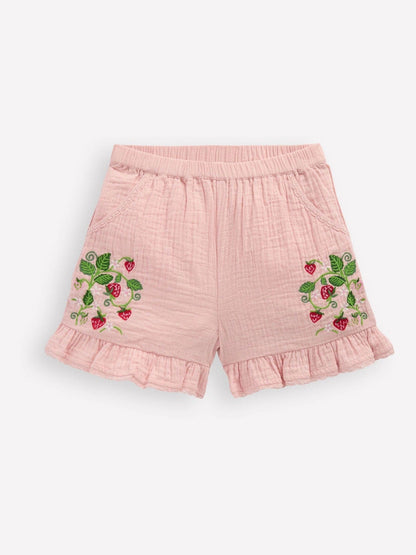 Boden Pink Frill Woven Shorts image 1