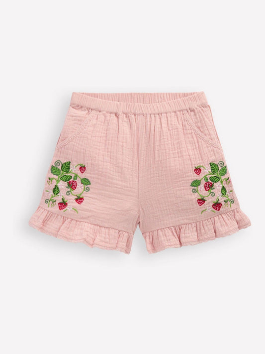 Boden Pink Frill Woven Shorts image 1