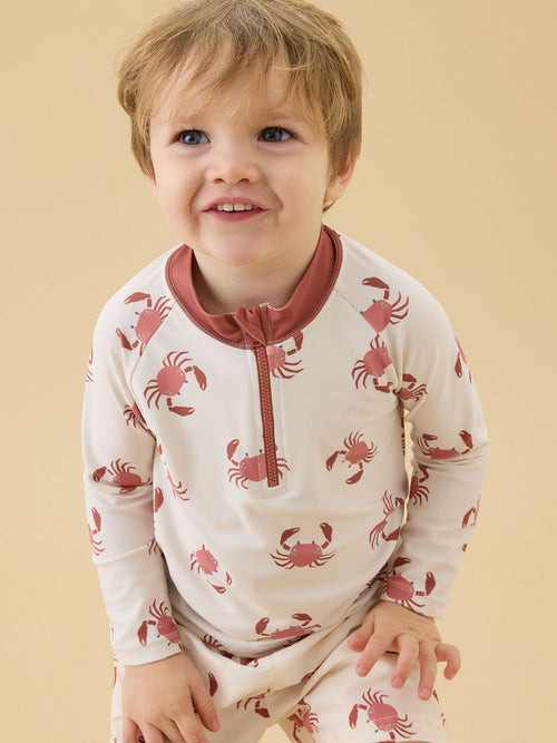 Dsiney Kidz - KIDLY by MORI Cream Sunsafe Zip Rash Vest image 1