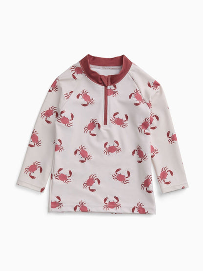 KIDLY by MORI Cream Sunsafe Zip Rash Vest image 5