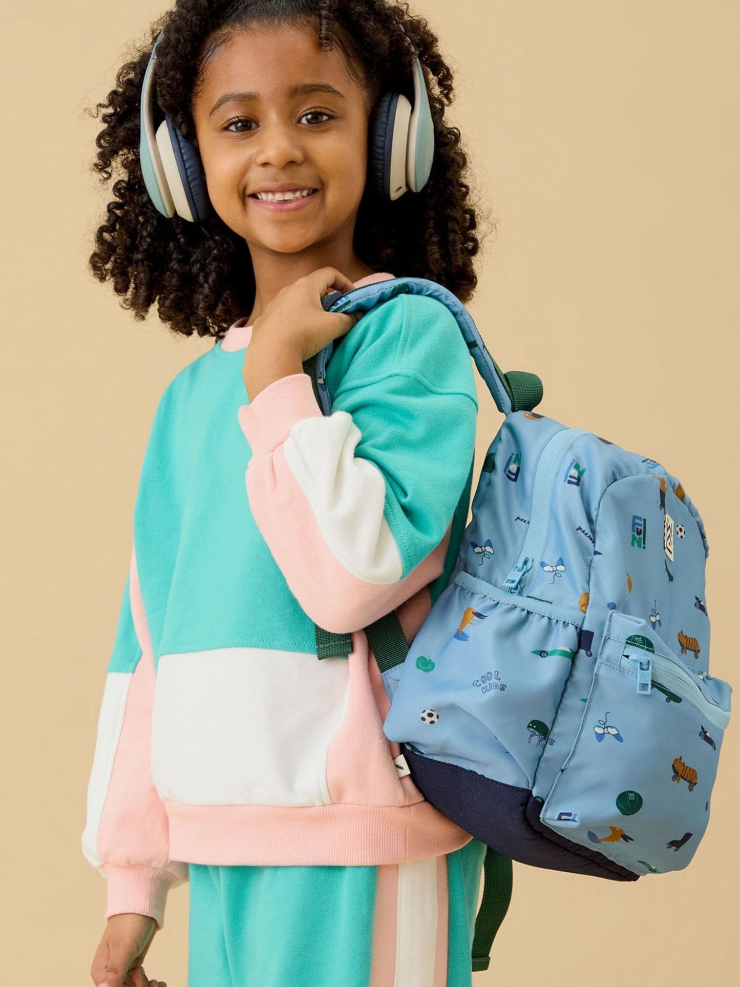 Dsiney Kidz - KIDLY by MORI Blue Colourblock Soft Cotton Oversized Sweatshirt image 2