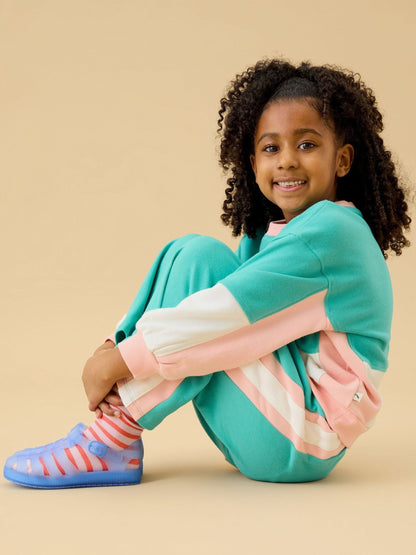 Dsiney Kidz - KIDLY by MORI Blue Colourblock Soft Cotton Oversized Sweatshirt image 3