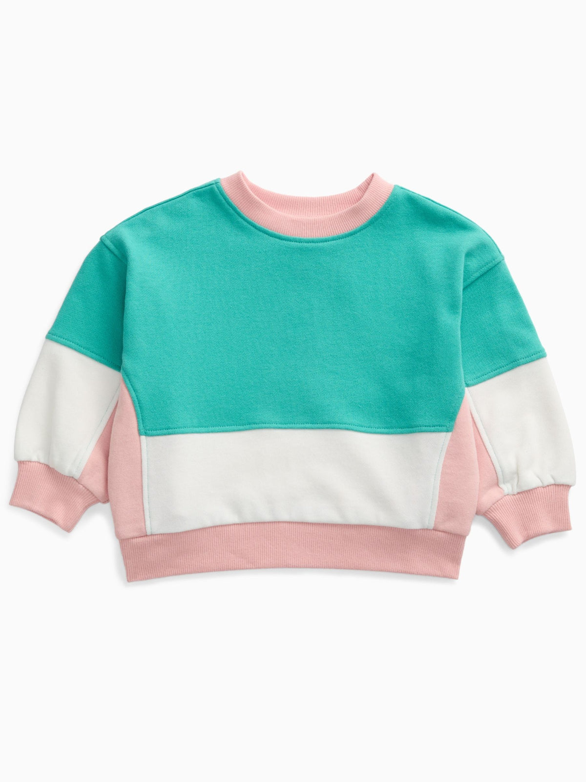 Dsiney Kidz - KIDLY by MORI Blue Colourblock Soft Cotton Oversized Sweatshirt image 4