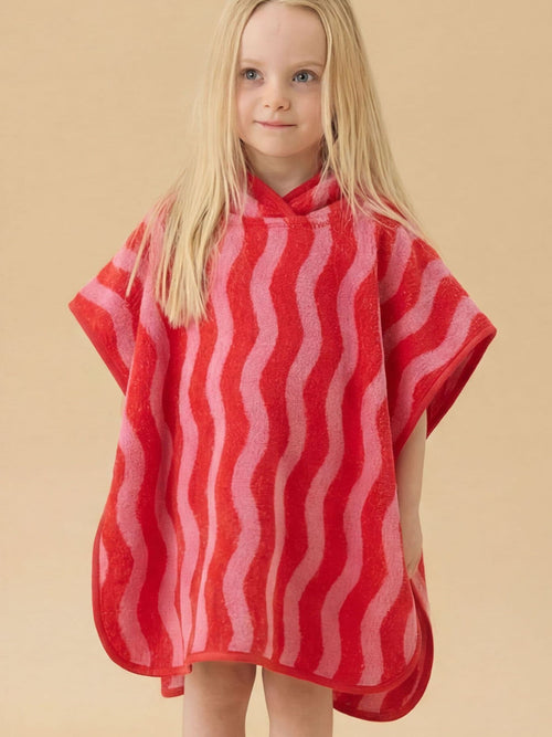 Dsiney Kidz - KIDLY by MORI Pink Stripe Reversible Hooded Beach/Pool Towel image 1