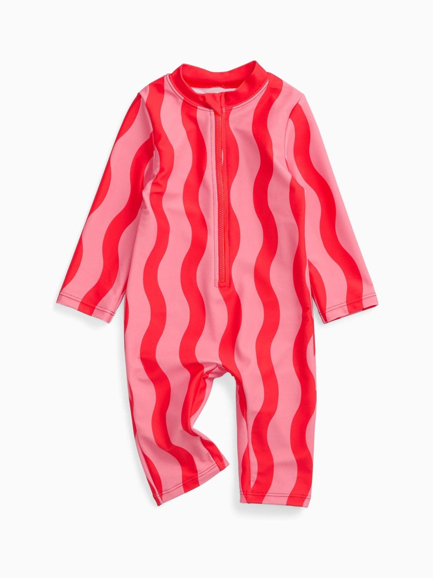 KIDLY by MORI Pink Front Zip Sunsafe Swimsuit image 3