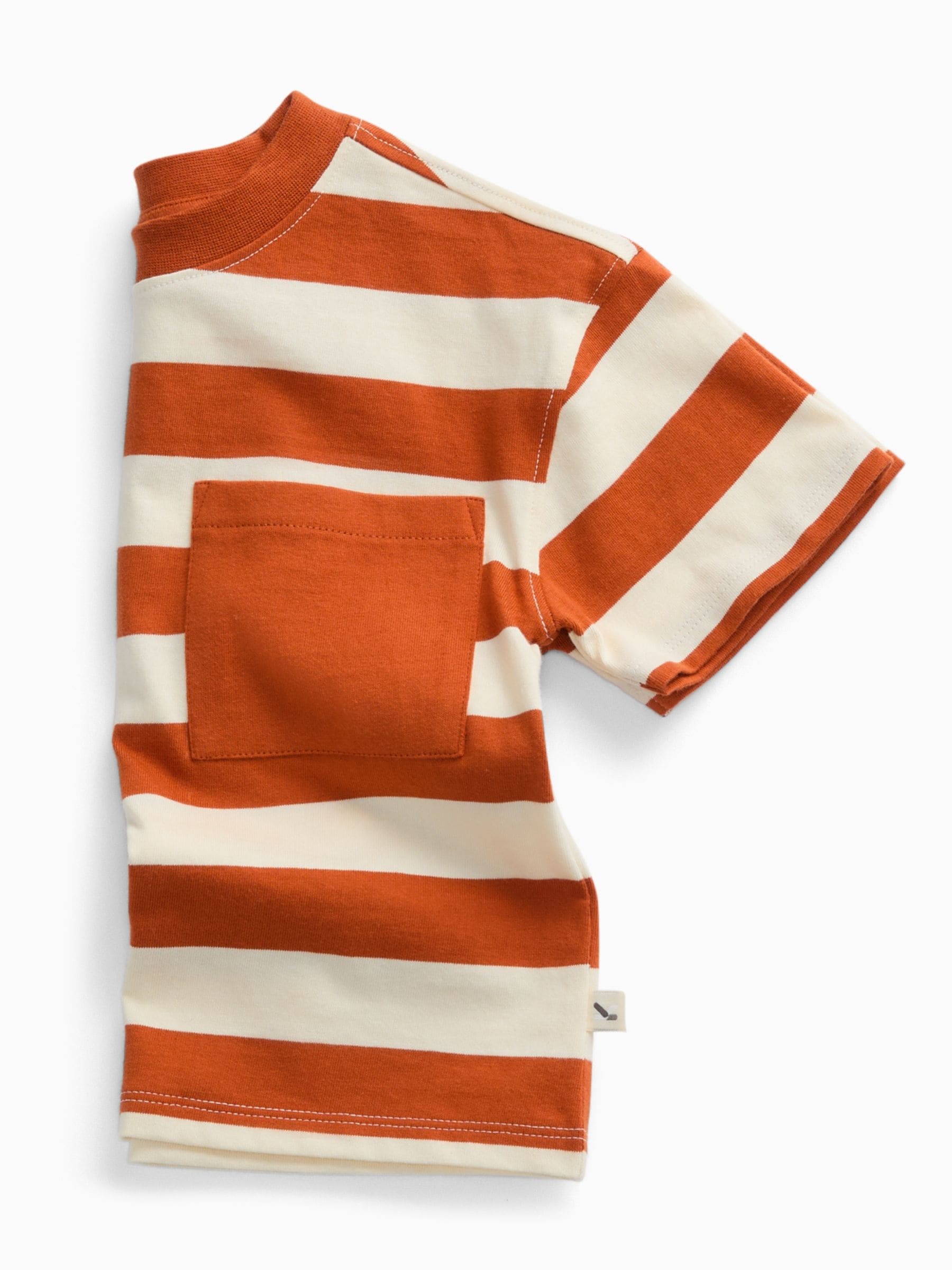 KIDLY by MORI Orange Striped Soft Cotton Oversized T-Shirt image 1