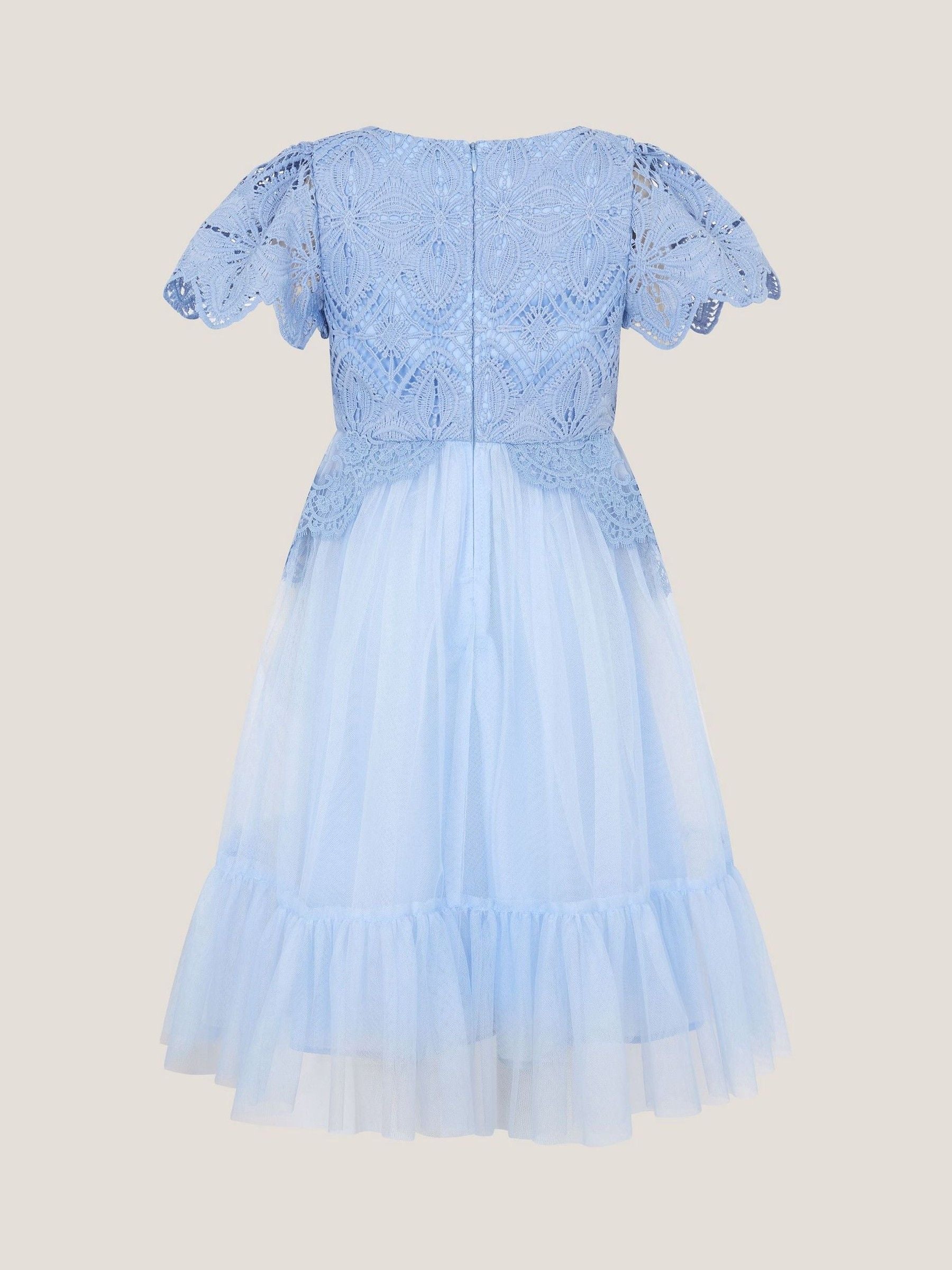 Monsoon Blue Monica Floral Lace Tulle Dress image 3