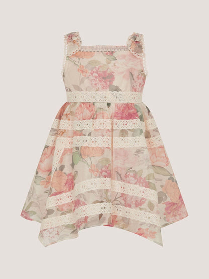 Monsoon Pink Baby Kelis Floral Broderie Trim Dress image 1
