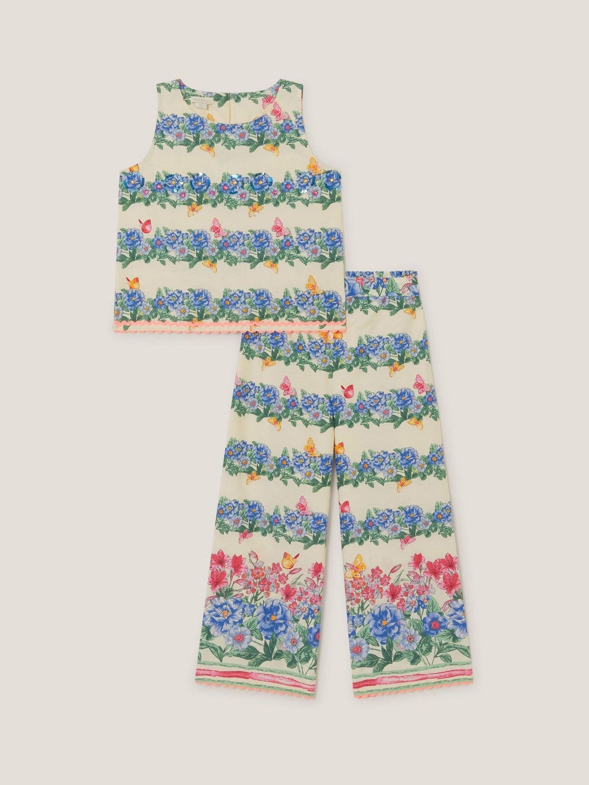 Dsiney Kidz - Monsoon Cream Clara Floral Print Top & Trousers Set image 2