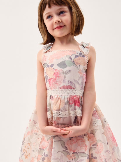 Monsoon Pink Kelis Floral Lace Hanky Hem Dress image 2