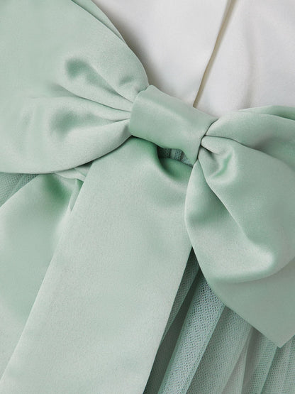 Monsoon Green Angelica Bow Tulle Flower Dress image 4